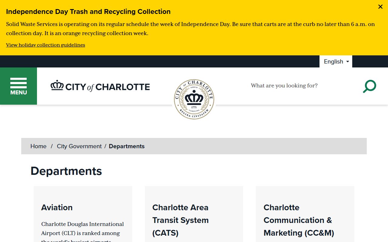 Charlotte phone directory city department directory